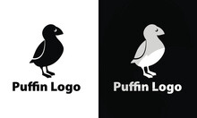 Puffin Bird Logo Design Vector Vintage Iliustration 