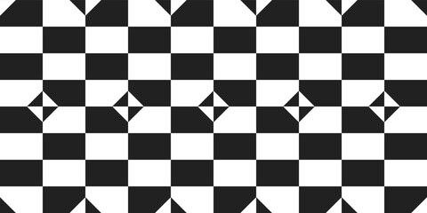 Poster - Checkerboard surface with small rhombuses at intersections. Vector print for the interior.
