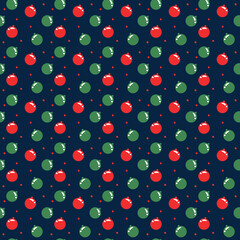 Wall Mural - christmas ball decorations, seamless vector pattern