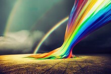 Illustration Of A Rainbow Tornado