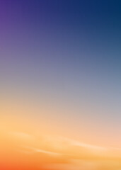 Wall Mural - sunset in evening with orange,yellow,pink and blue sky, vertical dramatic landscape sunrise in morni