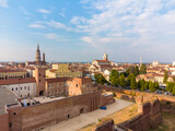 Fototapeta Paryż - Aerial view of Novara in Italy with its famous San Gaudenzio dome 
