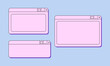 © Felizabeth - Set of retro y2k digital screen user interface. Vector illustration on isolated background. Old computer windows in retrowave 90s, 00s style
