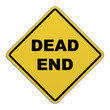 © BreizhAtao - Diamond-shaped crossing sign with yellow background and black border with 'Dead end' written in the middle.