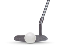 Transparent PNG Of Textured Face Of Golf Club Putter And Golf Ball