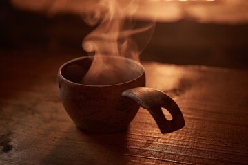 Wooden cup kuksa traditional Sami craft