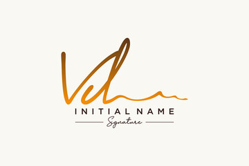 Initial VD signature logo template vector. Hand drawn Calligraphy lettering Vector illustration.