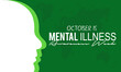 © Rabin - Mental Health Awareness week an annual campaign awareness of mental health observed each year during the first full week of October. Vector design illustration template design.