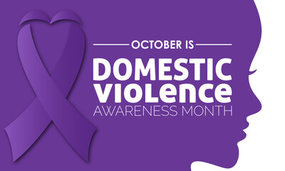 Wall Mural - Vector illustration design concept of national domestic violence awareness month observed on every october