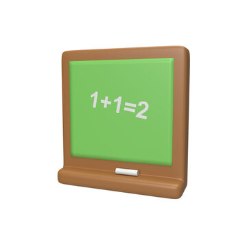 3D Whiteboard . Rendered object illustration