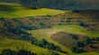 Zielone pola i łąki pod Tatrami widziane z Wysokiego Wierchu w Pieninach - średni format fujifilm gfx sII