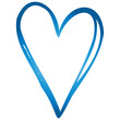 © Tata Che - Simple blue doodle heart. Isolated design element for valentine's day, wedding, romance. Transparent PNG clipart
