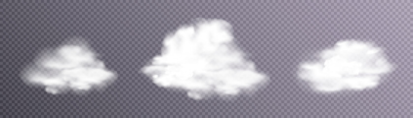 Poster - Texture of steam, smoke, fog, clouds. Vector isolated smoke. Aerosol effect	
