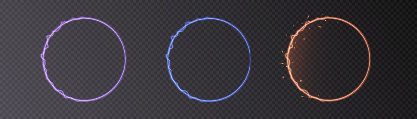 Aufkleber - Light gold circle. Round golden line light effect. Glowing golden circle with neon effect. PNG. eps vector	
