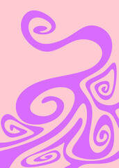 Poster - Abstract background with wavy and curly lines pattern