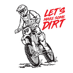 Wall Mural - Motocross racing vector illustration, perfect for tshirt design and event logo