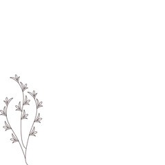 Poster - decorative element with flower and leaves 