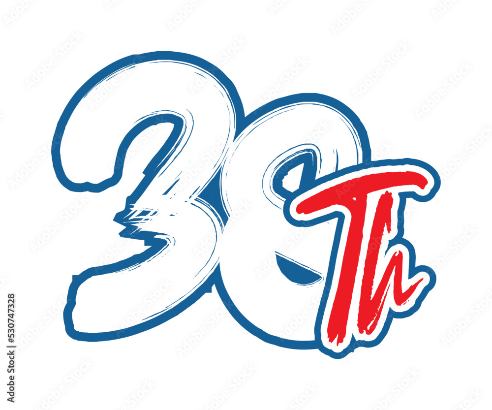 38th Ordinal Number counting vector art illustration with stunning font ...