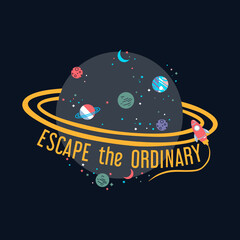 Escape the ordinary typographic slogan for t-shirt prints vector, posters and other uses.