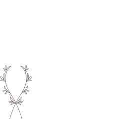 Poster - decorative element with flower and leaves 
