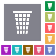 Sticker - Single empty tall trash solid square flat icons