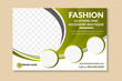 © 1234design - vector abstract horizontal layout banner with curve green gradient and black elements in white modern background. fashion clothing and accessory boutique flyer template with space for photo and text.