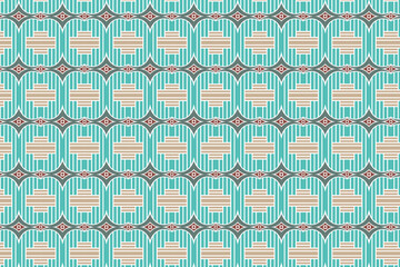 Poster - abstract modern seamless pattern design template. combination of rectangle, curve and square shape. in the middle, look, pyramid illustration seen from above, vector illustration flat style clip art. 