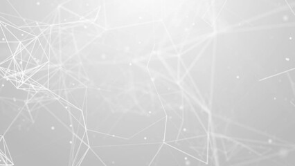 Abstract polygon space with dots dust and lines motion. Data technology and scientific illustration. 3d rendering