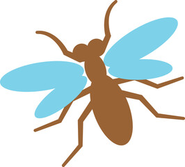 Poster - Fly icon. Winged insect symbol. Bug sign