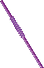 Poster - Purple cocktail straw. Realistic plastic disposable mockup