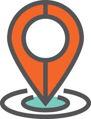 Poster - geo pin color line icon. map point
