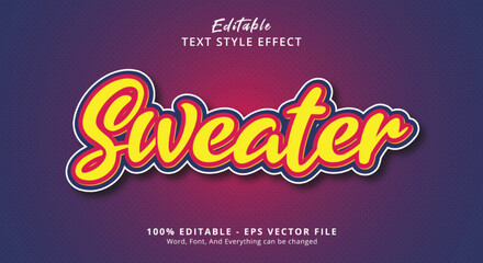 Wall Mural - Sweater Text Style Effect, Editable Text Effect
