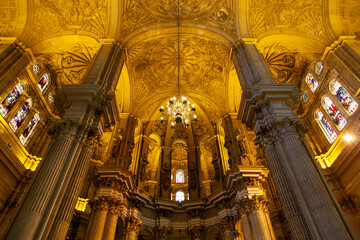 Poster - interior of the malaga cathedral