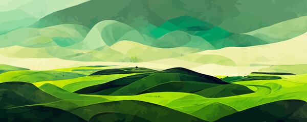 Canvas Print - abstract green landscape wallpaper background illustration