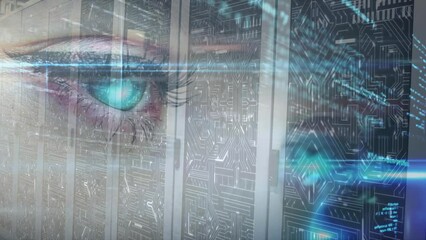 Poster - Animation of data processing over eye and server room
