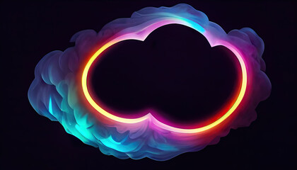 Wall Mural - abstract cloud illuminated with colorful neon lights