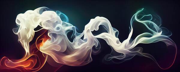 Wall Mural - light smoke on black background as wallpaper header design