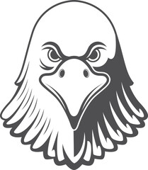 Sticker - Prey bird head logo. Black eagle symbol