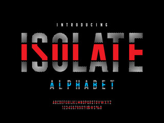 Poster - Modern multiple lines alphabet design with uppercase, numbers and symbol
