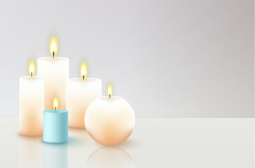 Canvas Print - Candles Realistic Composition