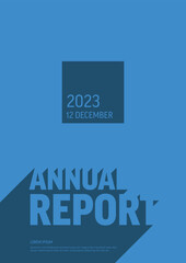 Wall Mural - Annual minimalistic report blue cover template