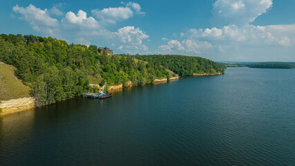 Naklejka na meble Travel to Russia, the Volga River, Central Russia, Samara Luka. Summer landscape in the Zhiguli mountains on the Volga, Russia.