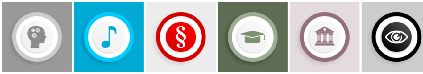 Poster - School and education concept vector icon set, flat design colorful illustration