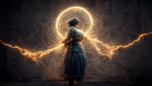 Woman Forming A Thunder Circle.