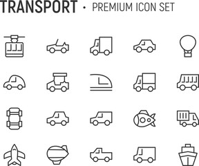 Wall Mural - Editable vector pack of transport line icons.