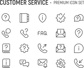 Poster - editable vector pack of customer service line icons.
