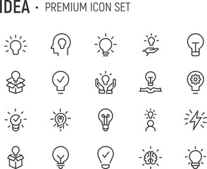 Poster - Editable vector pack of idea line icons.