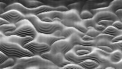 Point wave noise texture. Abstract dot background. Technological cyberspace background.