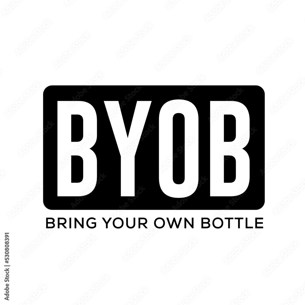 BYOB icon vector button for invitation flyers and posters Stock Vector ...