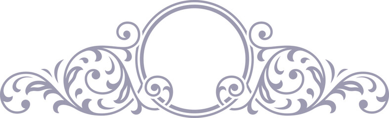 Wall Mural - vintage monogram template. ornate flourish round frame